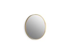 22 x 22 in. Flat Edge Round Framed Mirror in Moderne Brushed Gold