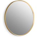 KOHLER Moderne Brushed Gold 22 in. Flat Edge Round Framed Mirror in Moderne Brushed Gold 