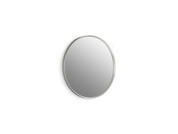 1-3/8 x 22 in. Flat Edge Round Framed Mirror in Brushed Nickel