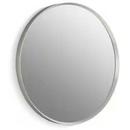KOHLER Brushed Nickel 1-3/8 x 22 in. Flat Edge Round Framed Mirror 