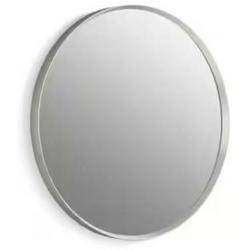 1-3/8 x 22 in. Flat Edge Round Framed Mirror in Brushed Nickel