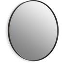KOHLER Matte Black 32 x 32 in. Flat Edge Round Framed Mirror 