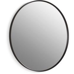 32 x 32 in. Flat Edge Round Framed Mirror in Matte Black