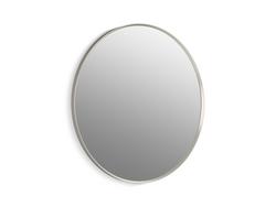 36 x 36 in. Flat Edge Round Framed Mirror in Brushed Nickel