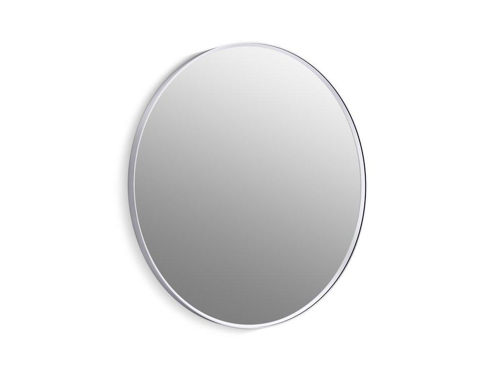 KOHLER Polished Chrome 36 x 36 in. Flat Edge Round Framed Mirror 