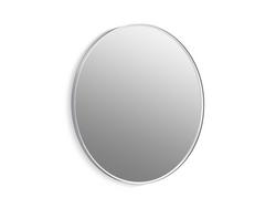 36 x 36 in. Flat Edge Round Framed Mirror in Polished Chrome