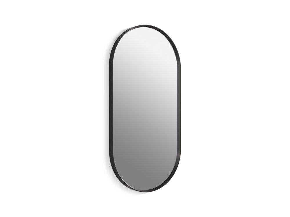 KOHLER Matte Black 18 x 36 in. Flat Edge Capsule Framed Mirror 