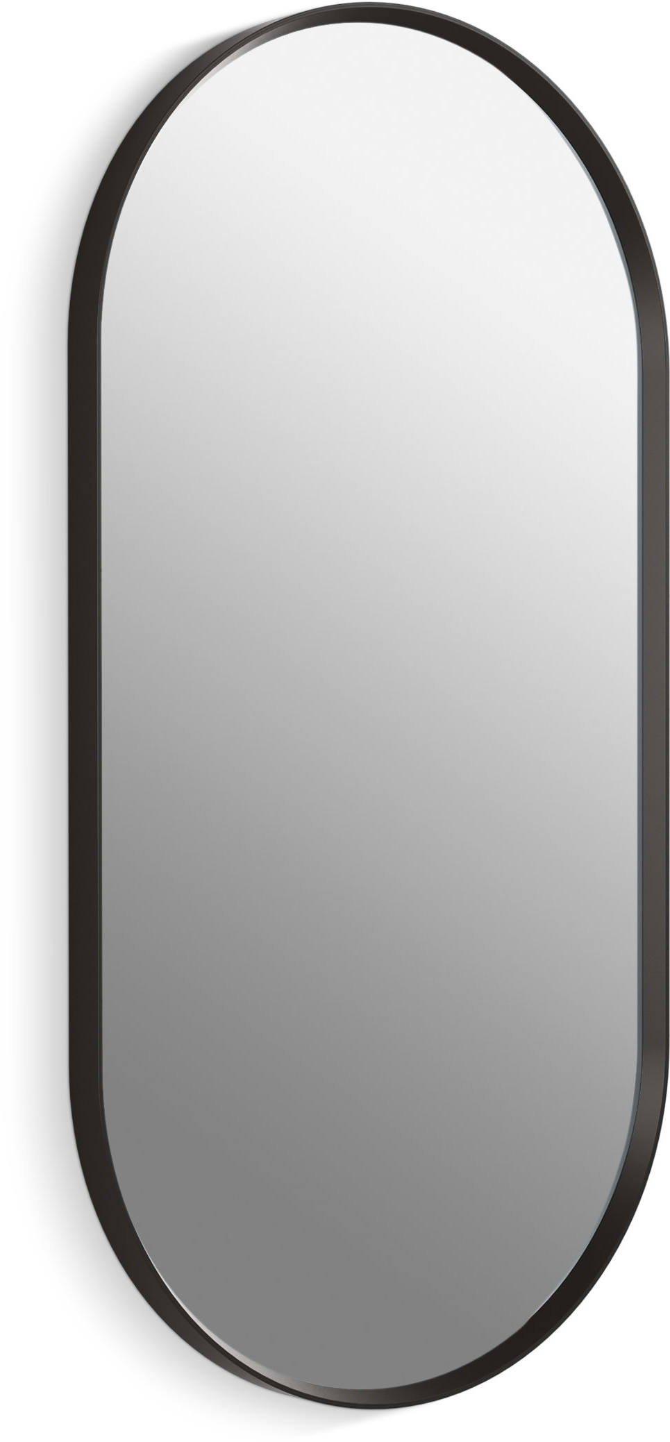 KOHLER Matte Black 18 x 36 in. Flat Edge Capsule Framed Mirror 