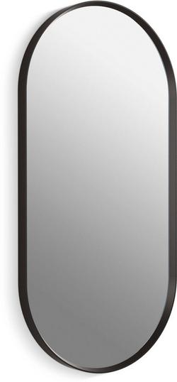 18 x 36 in. Flat Edge Capsule Framed Mirror in Matte Black