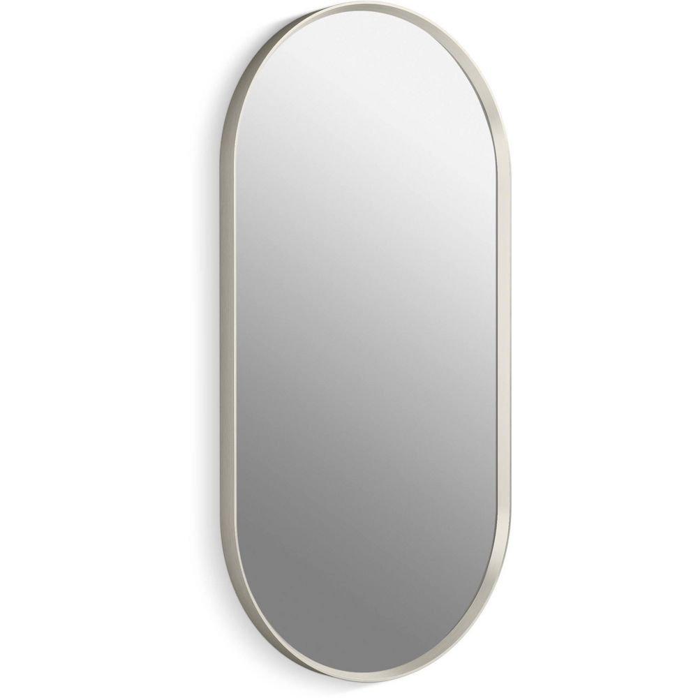 KOHLER Brushed Nickel 18 x 36 in. Flat Edge Capsule Framed Mirror 