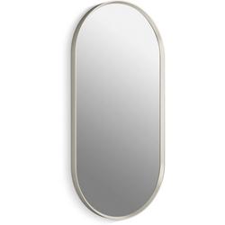 18 x 36 in. Flat Edge Capsule Framed Mirror in Brushed Nickel