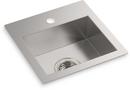 15 x 15 in. 1 Hole Top Mount and Undermount Bar Sink in Stainless Steel