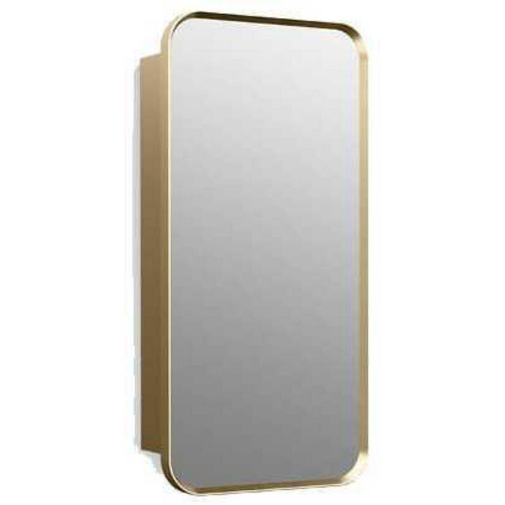 KOHLER Moderne Brushed Gold 15 x 30 in. Recessed and Surface Mount Medicine Cabinet 