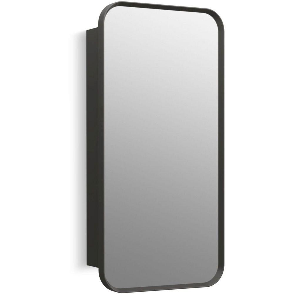 KOHLER Matte Black 15 x 30 in. Recessed and Surface Mount Medicine Cabinet 