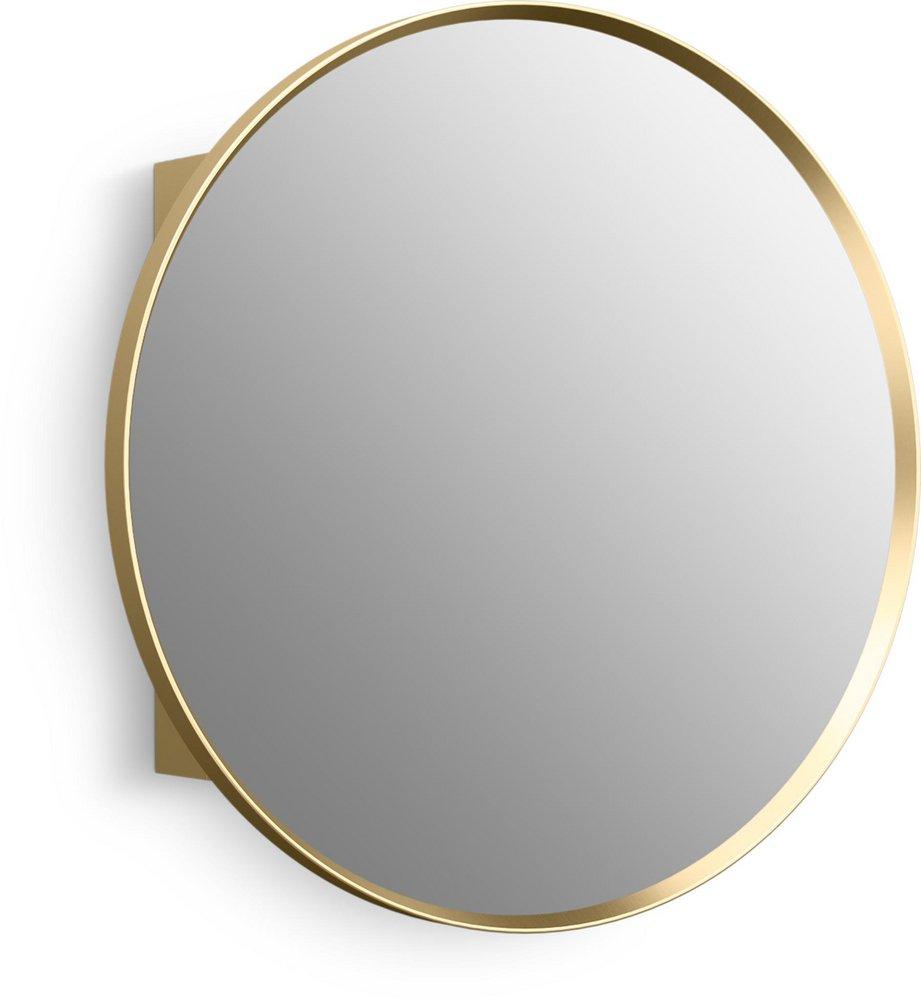 KOHLER Moderne Brushed Gold 23-5/8 x 23-5/8 in. Recessed and Surface Mount Medicine Cabinet 