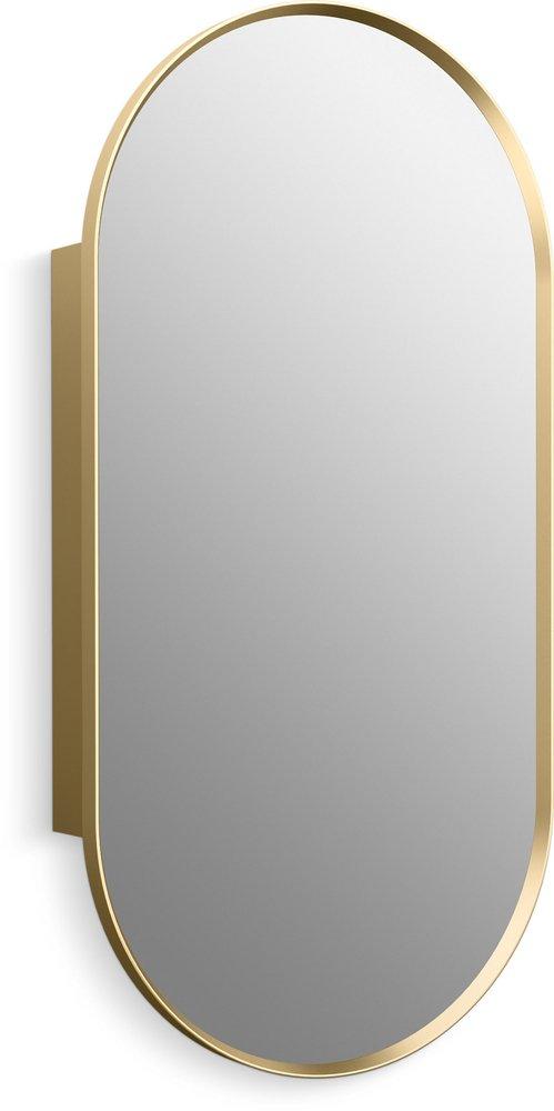 KOHLER Moderne Brushed Gold 20 x 40 in. Recessed and Surface Mount Medicine Cabinet 