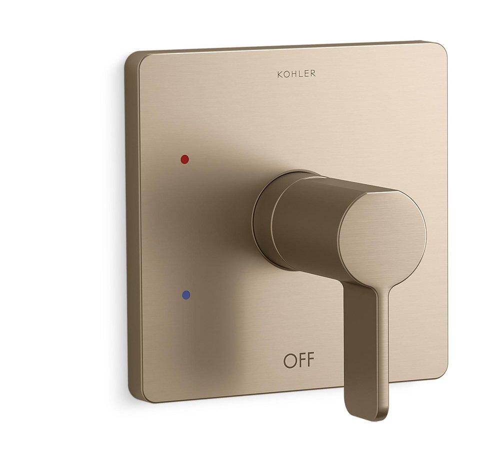 KOHLER Vibrant&reg; Brushed Bronze Single Handle Pressure Balancing Valve Trim 