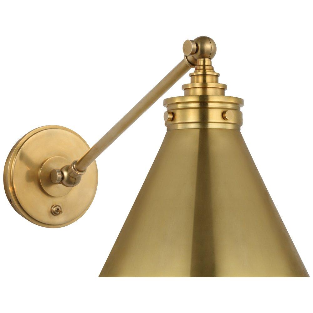 PARKINGTON SINGLE LIBRARY WALL LIGHT IN ANTIQUE-BURNISHED BRASS 
