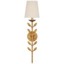 EDEN 26" SCONCE IN ANTIQUE GOLD LEAF WITH LINEN SHADE 