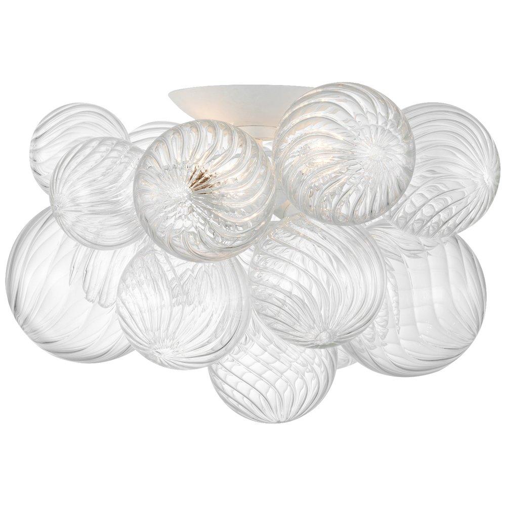 Visual Comfort & Co. Signature Plaster White 19-1/2 x 11 in. 3W 3-Light LED Modern Flush Mount Ceiling Fixture 