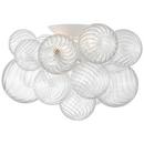 Visual Comfort & Co. Signature Plaster White 19-1/2 x 11 in. 3W 3-Light LED Modern Flush Mount Ceiling Fixture 