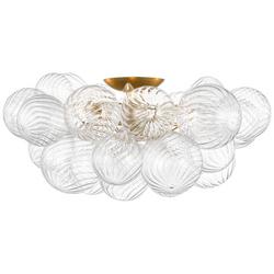 25-1/4 x 12 in. 4W 4-Light LED Modern Flush Mount Ceiling Fixture in Gild