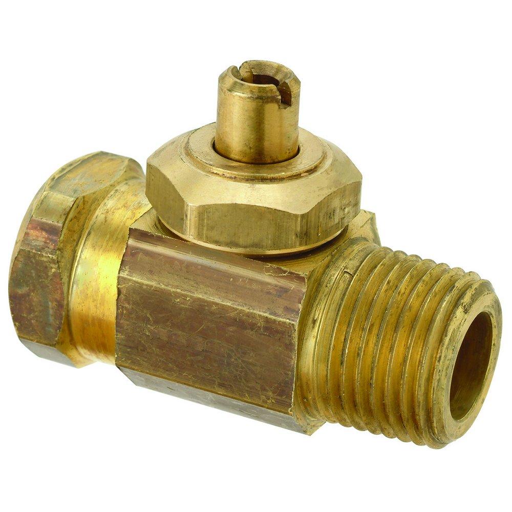 BrassCraft Rough Brass 1/2 in Screwdriver Slot Handle Straight Supply Stop Valve 