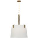 CLIFFORD 26" SCULPTED HANGING SHADE IN GILDED IRON WITH LINEN SHADE 