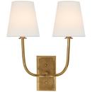 60W 2-Light 17-1/2 in. Wall Sconce in Hand-Rubbed Antique Brass