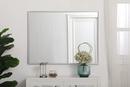 Elegant Lighting Silver 27 in. Flat Edge Rectangular Vanity Mirror in Silver 