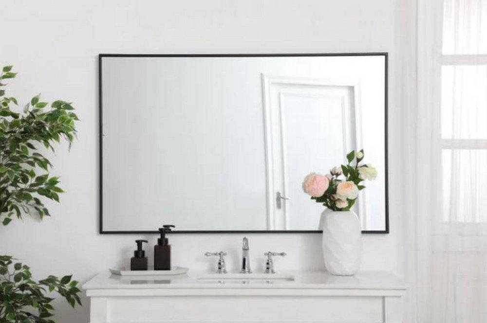 Elegant Lighting Black 1 x 30 in. Framed Mirror and Vanity Mirror Rectangular in Black 