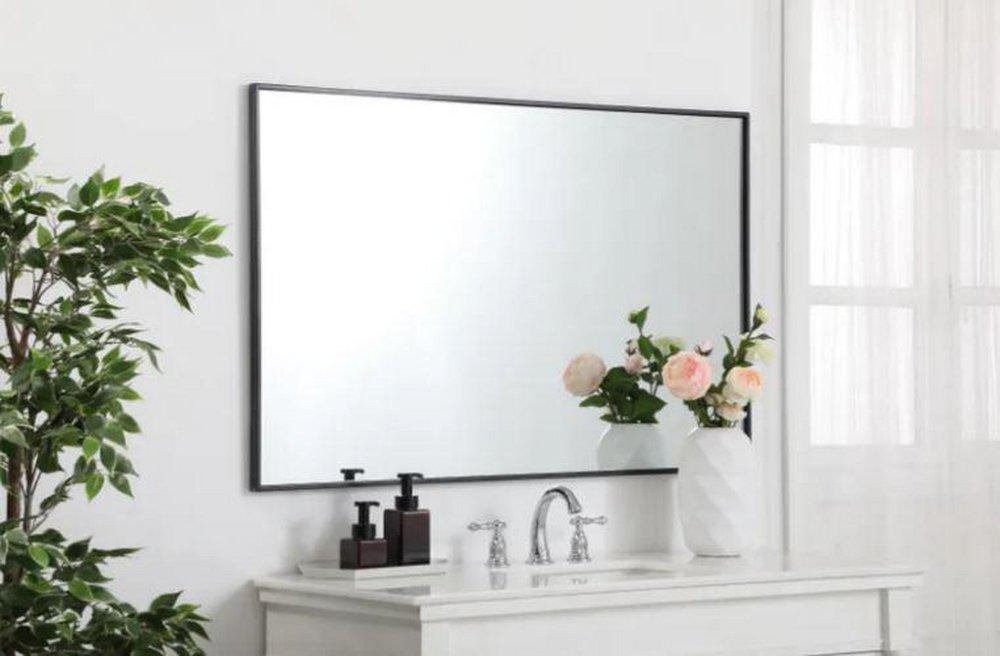 Elegant Lighting Black 1 x 30 in. Framed Mirror and Vanity Mirror Rectangular in Black 
