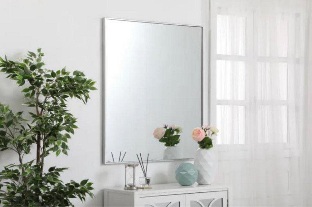 Elegant Lighting Silver 1 x 36 in. Framed Mirror and Vanity Mirror Rectangular 