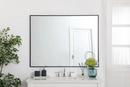 Elegant Lighting Black 1 in. Mirror Rectangular in Blacks 