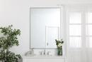 Elegant Lighting Silver 36 in. Flat Edge Rectangular Vanity Mirror in Silver 