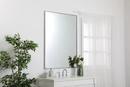Elegant Lighting Silver 36 in. Flat Edge Rectangular Vanity Mirror in Silver 
