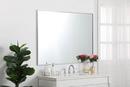 Elegant Lighting Silver 36 in. Flat Edge Rectangular Vanity Mirror in Silver 