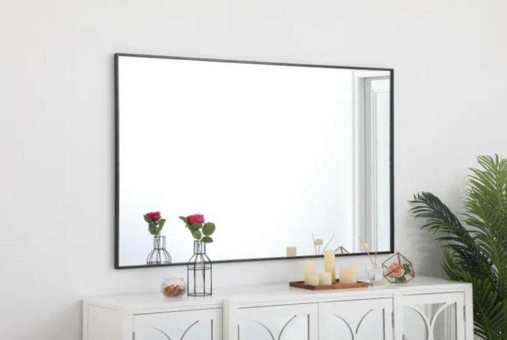 Elegant Lighting Black 1 x 36 in. Framed Mirror and Vanity Mirror Rectangular 