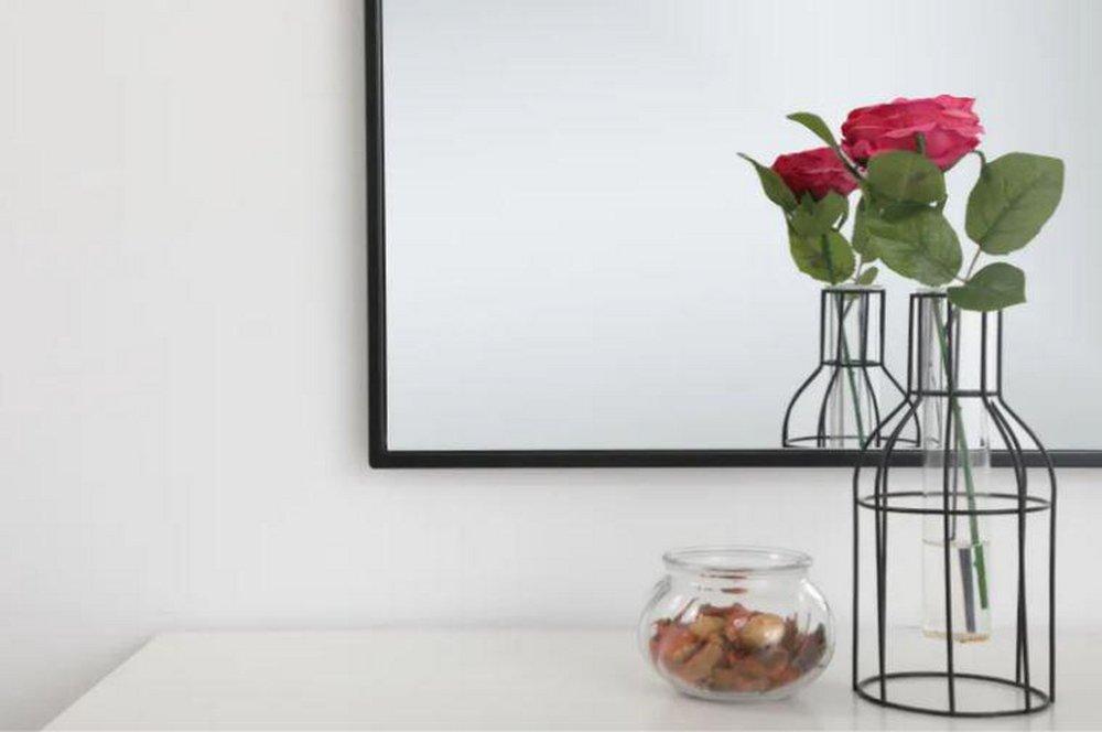 Elegant Lighting Black 1 x 36 in. Framed Mirror and Vanity Mirror Rectangular 