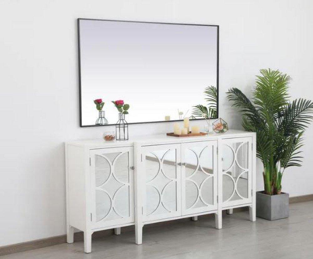 Elegant Lighting Black 1 x 36 in. Framed Mirror and Vanity Mirror Rectangular 