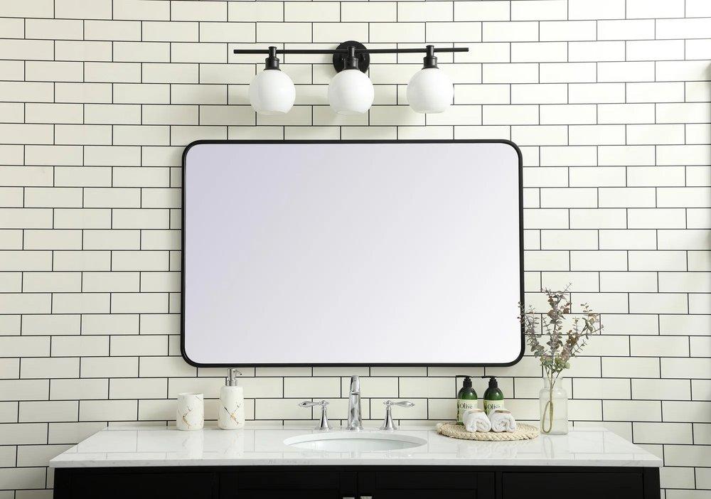 EVERMORE 28" X 42" CONTEMPORARY RECTANGULAR FRAMED BATHROOM WALL MIRROR 