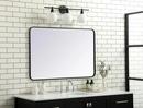 Elegant Lighting Black 28 in. Flat Edge Rectangular Vanity Mirror in Black 