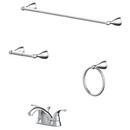 Two Handle Centerset Bathroom Sink Faucet and Bathroom Accessories in Chrome
