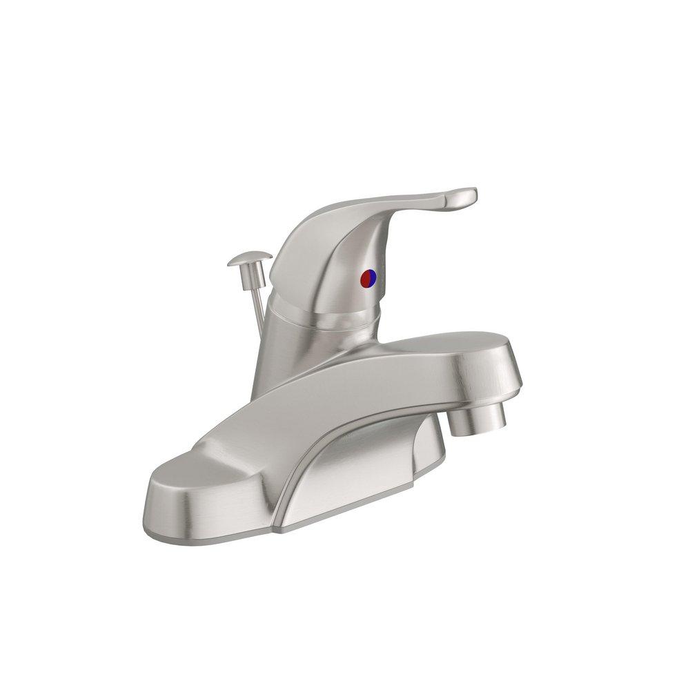 Single Handle Centerset Bathroom Sink Faucet in Brushed Nickel 