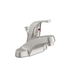 Single Handle Centerset Bathroom Sink Faucet with Drain Assembly in Brushed Nickel