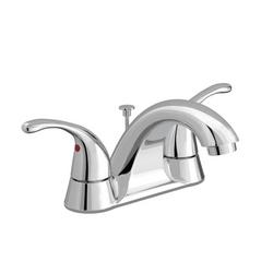 Two Handle Centerset Bathroom Sink Faucet with Drain Assembly in Chrome