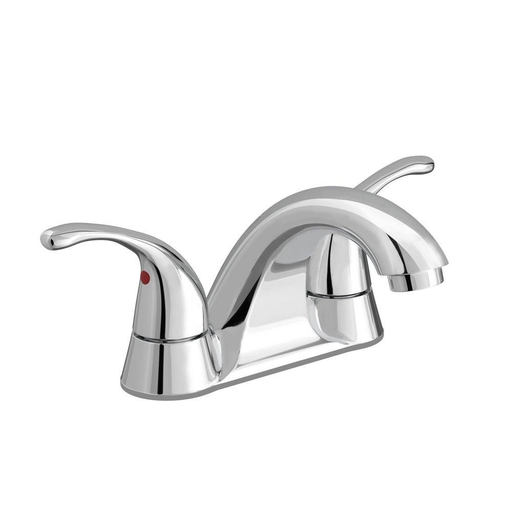 Two Handle Centerset Bathroom Sink Faucet in Chrome 