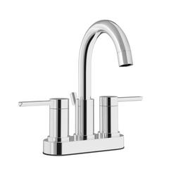 Two Handle Centerset Bathroom Sink Faucet with Drain Assembly in Chrome