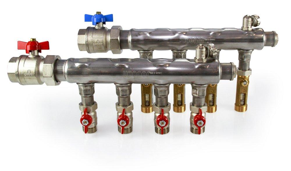 Commercial - Stainless-Steel - Manifold Assembly - 1-1/2 in. Flow Meter & Ball Valve - 10 Loops 