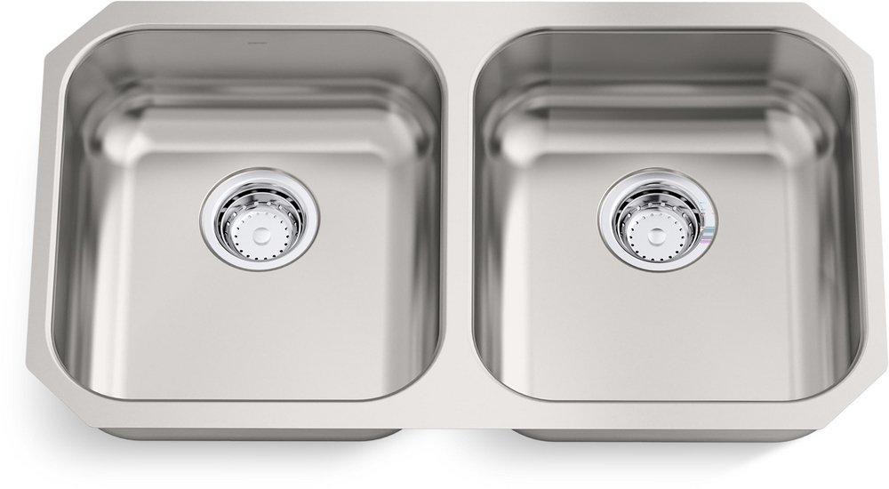 Sterling 31-3/8 x 18-5/16 in. Double Bowl Undermount Kitchen Sink 